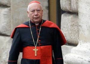 Cardinal Francesco Coccopalmerio arrives for a cardinals' meeting, at the Vatican, Tuesday, March 5, 2013. (AP Photo/Andrew Medichini)